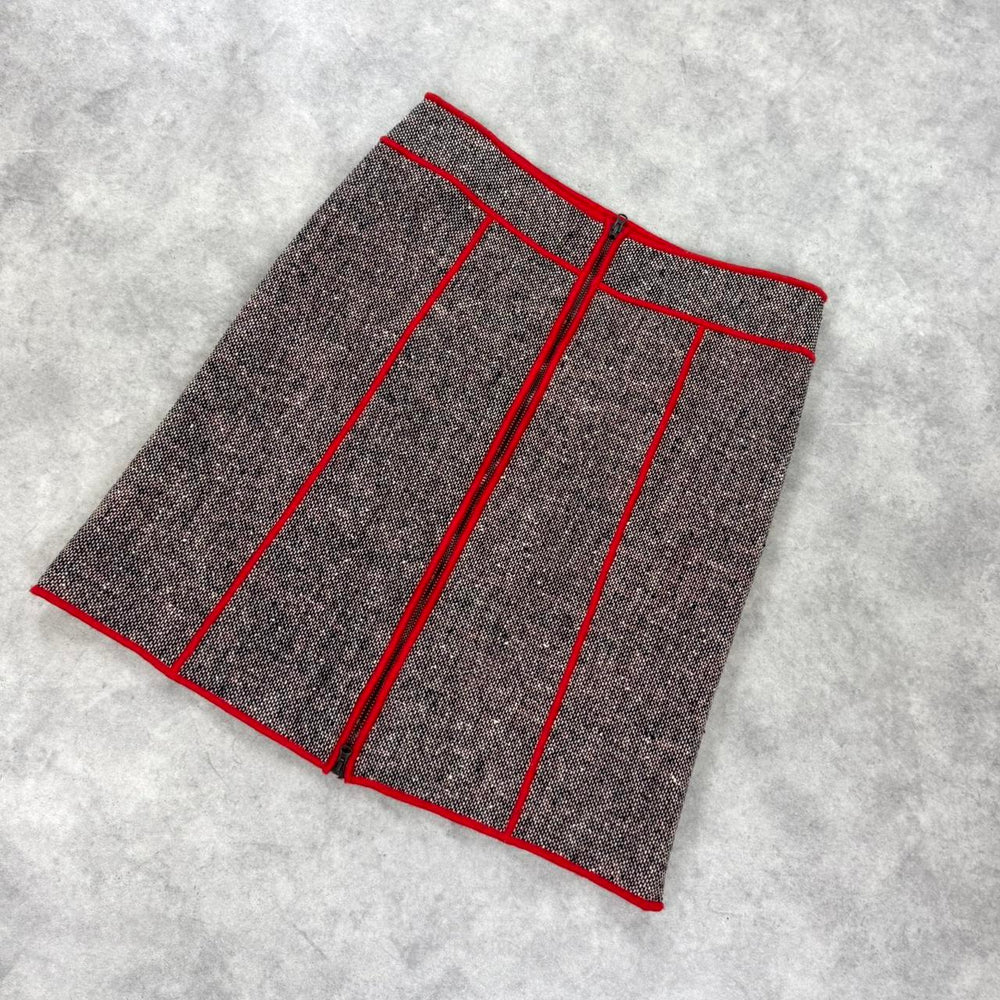 Vintage Moschino tweed zip front skirt