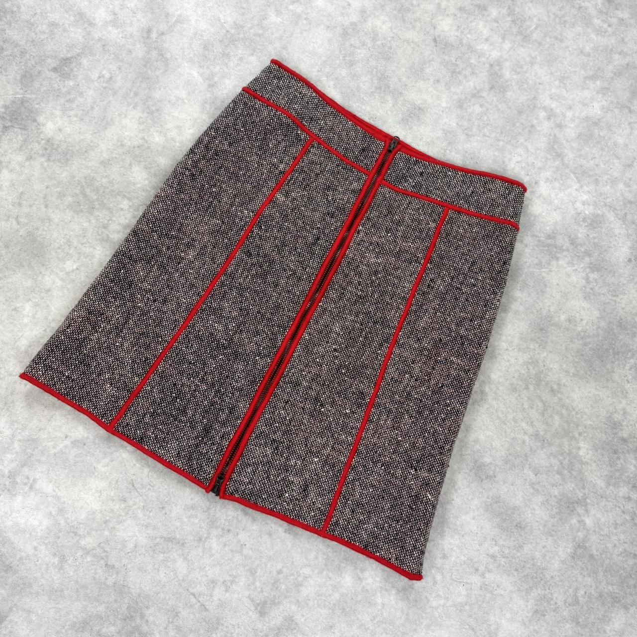 Vintage Moschino tweed zip front skirt