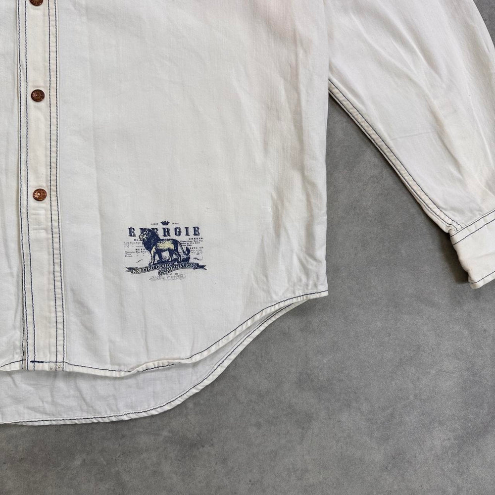 Levi's white denim button up shirt