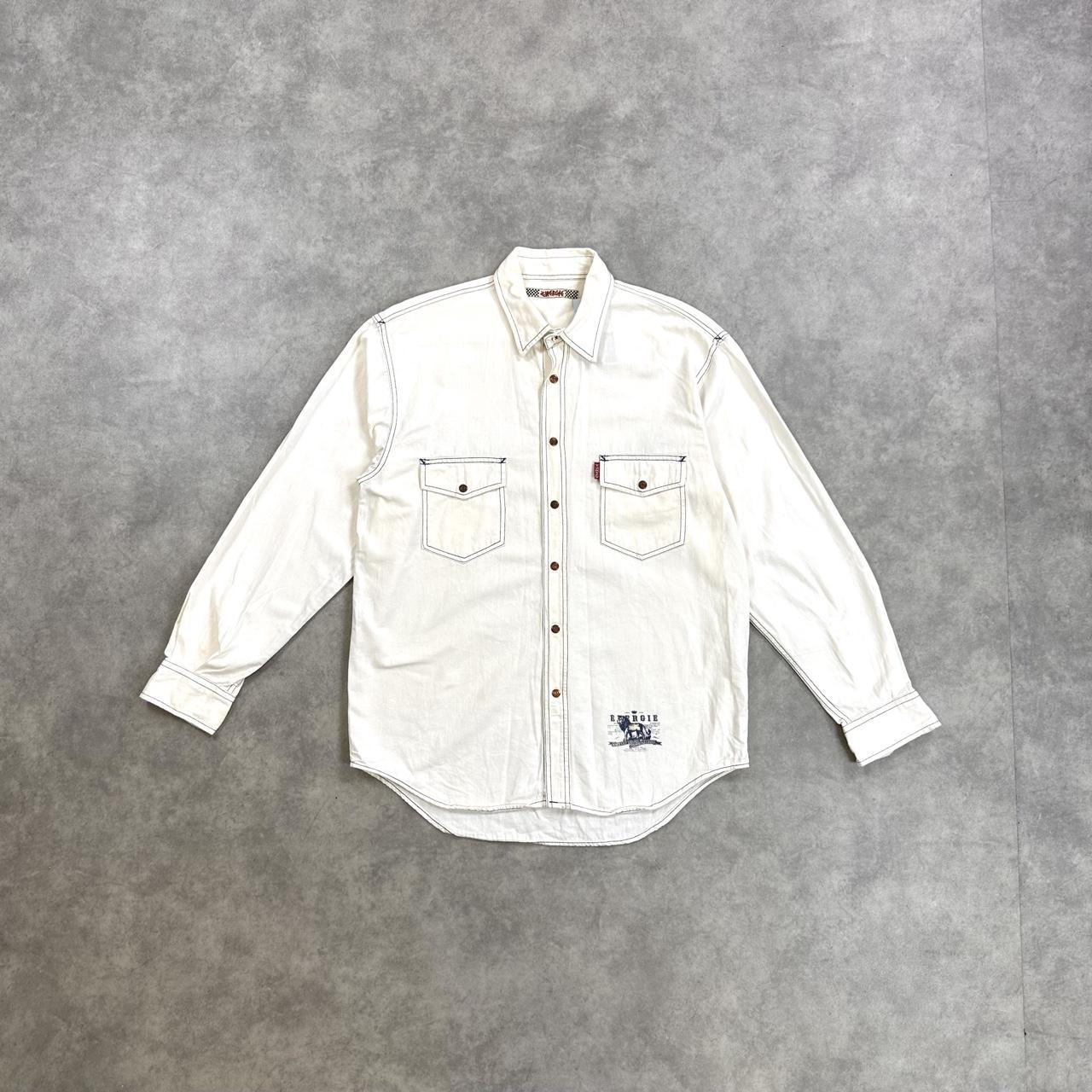 Levi's white denim button up shirt