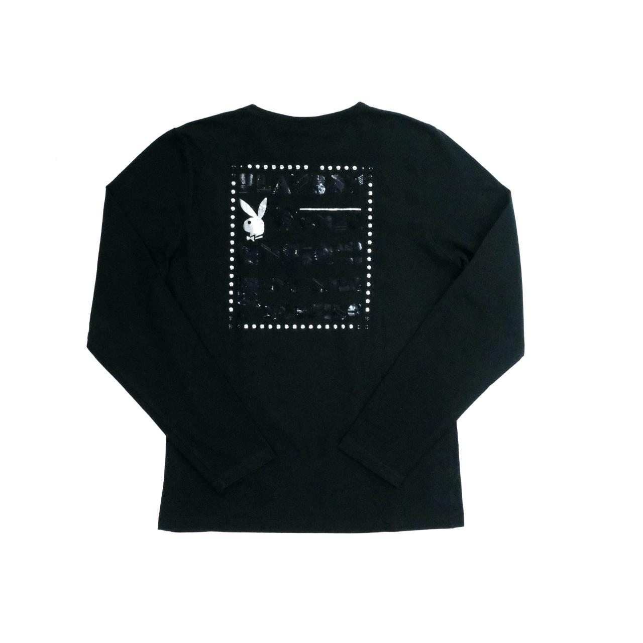 Vintage y2k play boy black long sleeve cotton top