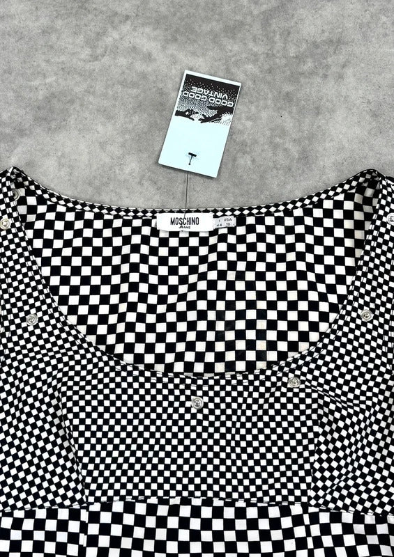 Vintage Moschino check board print dress