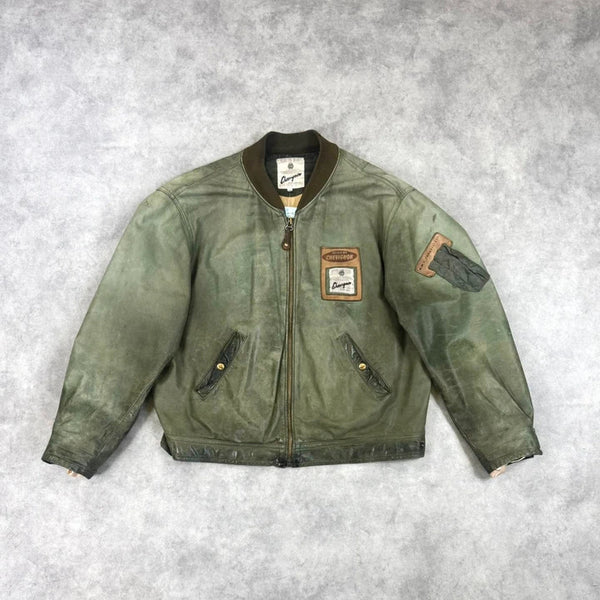 Vintage Chevignon leather bomber jacket