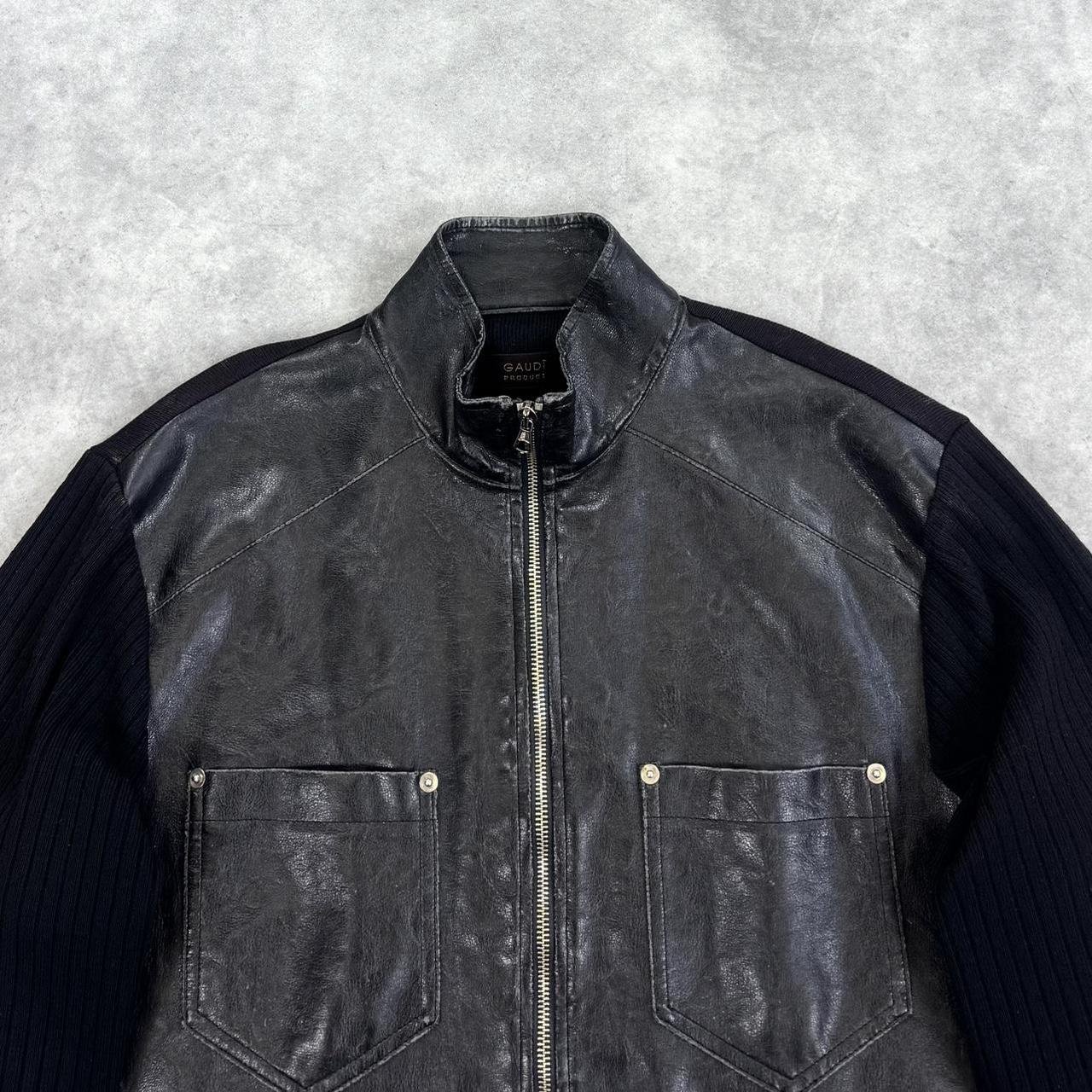 Vintage leather panel jacket