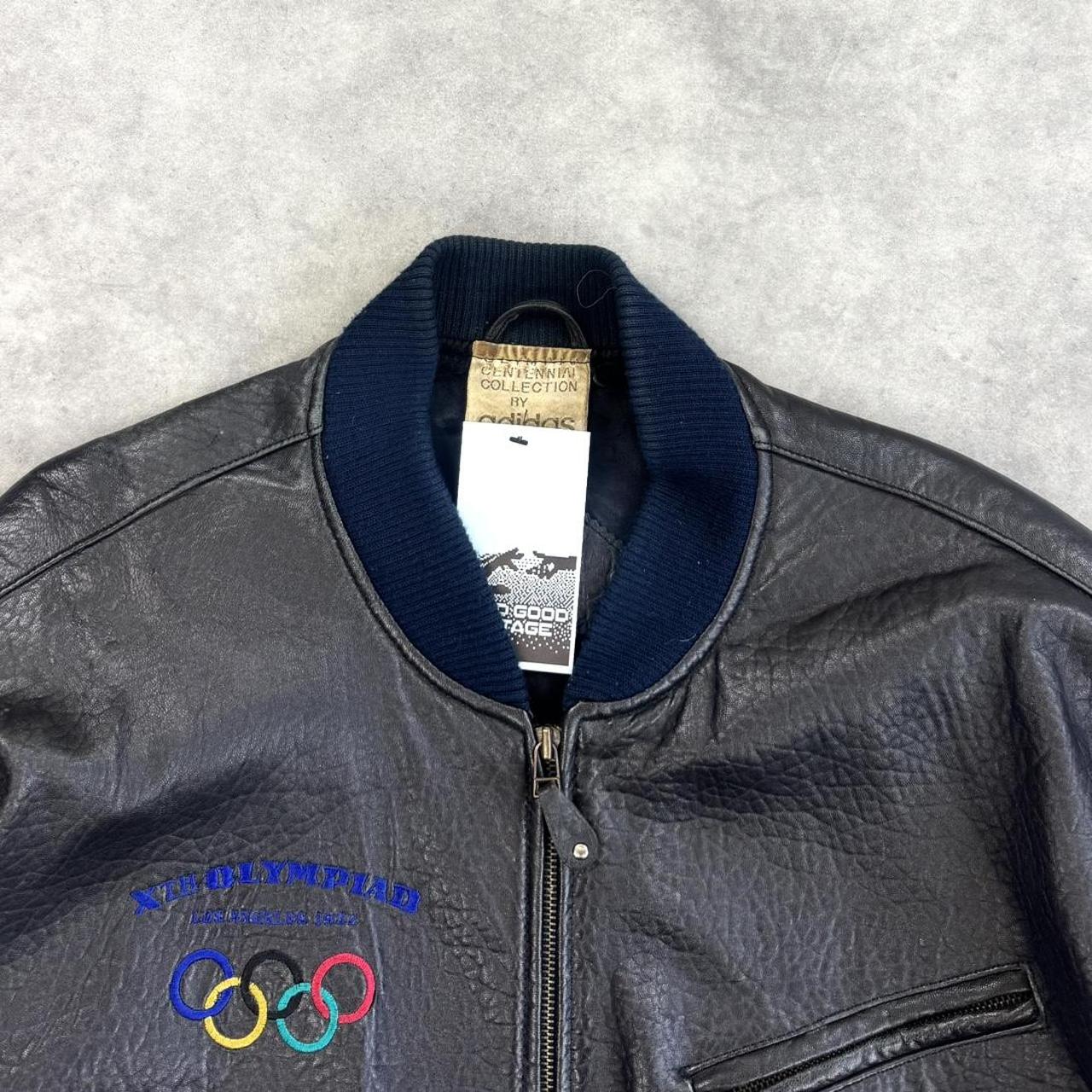 Vintage Adidas Olympics leather jacket
