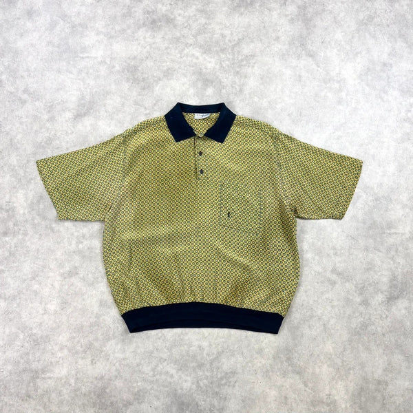 Vintage Yves Saint Laurent print silk polo shirt