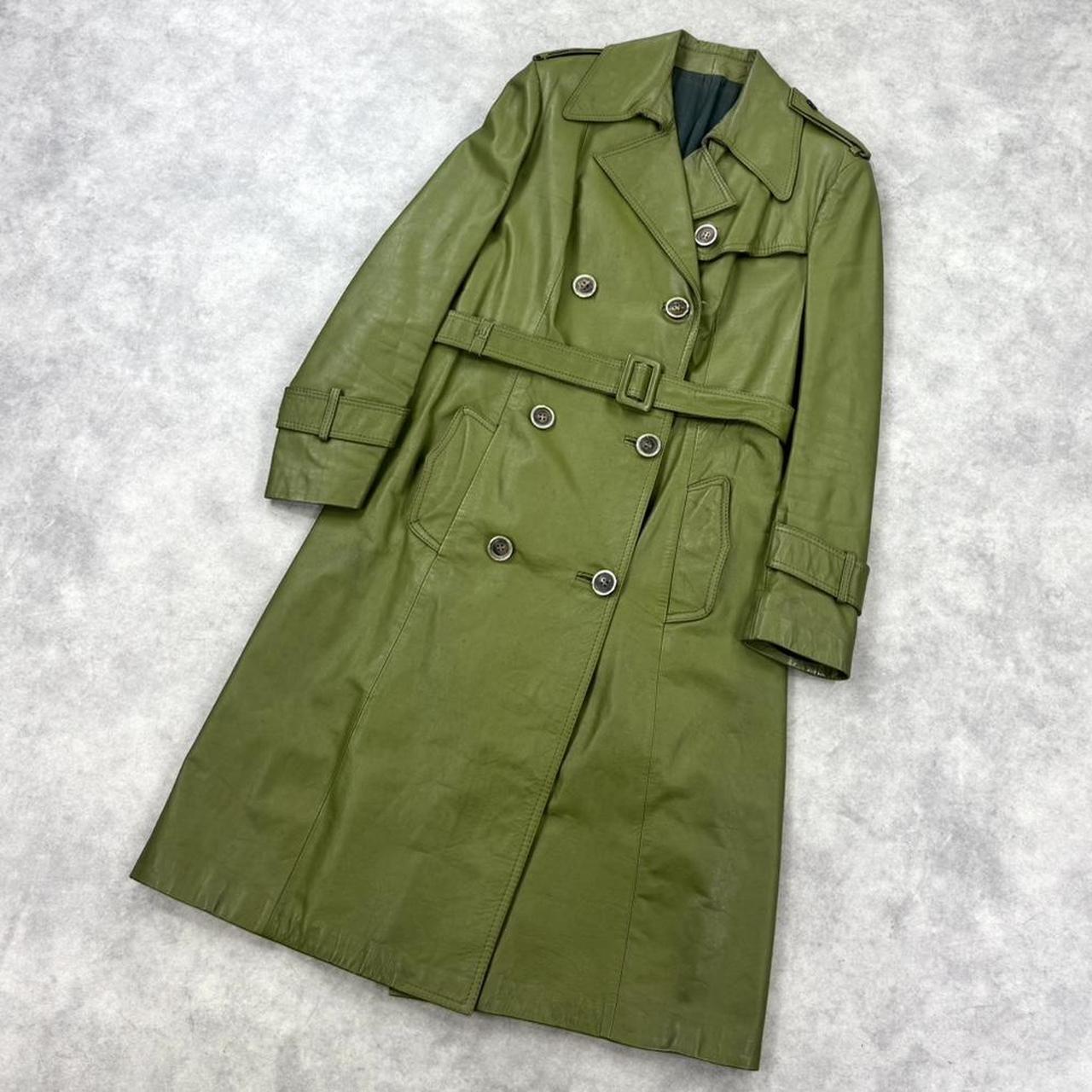 Vintage 70s leather double breasted trench coat