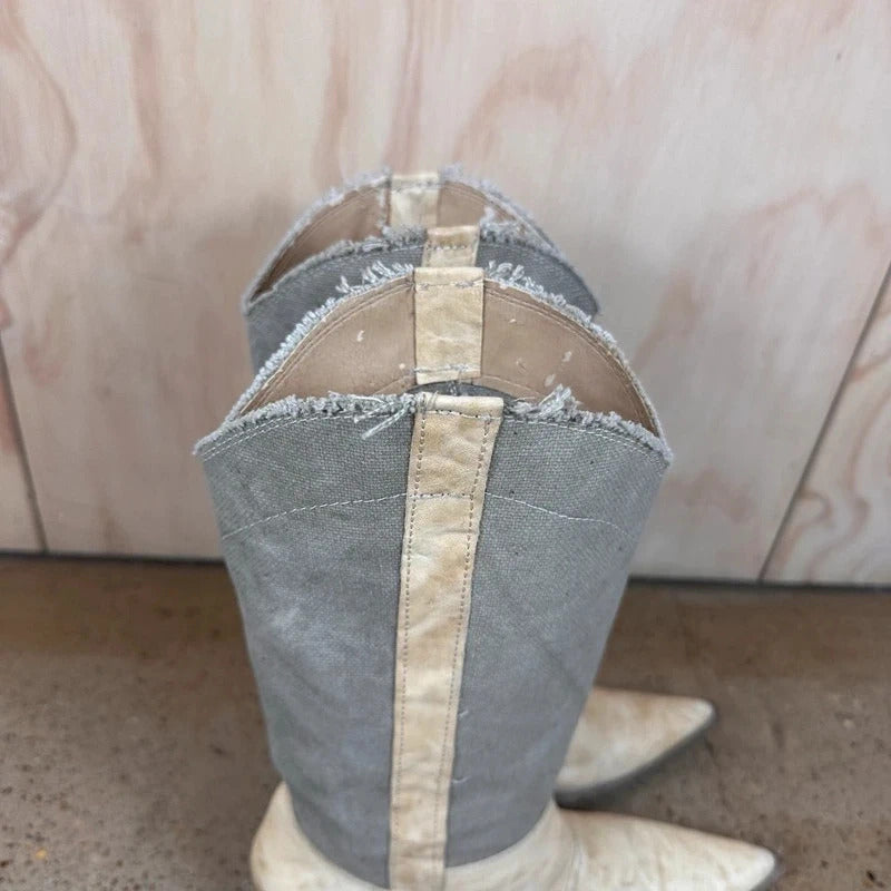 Canvas western boot