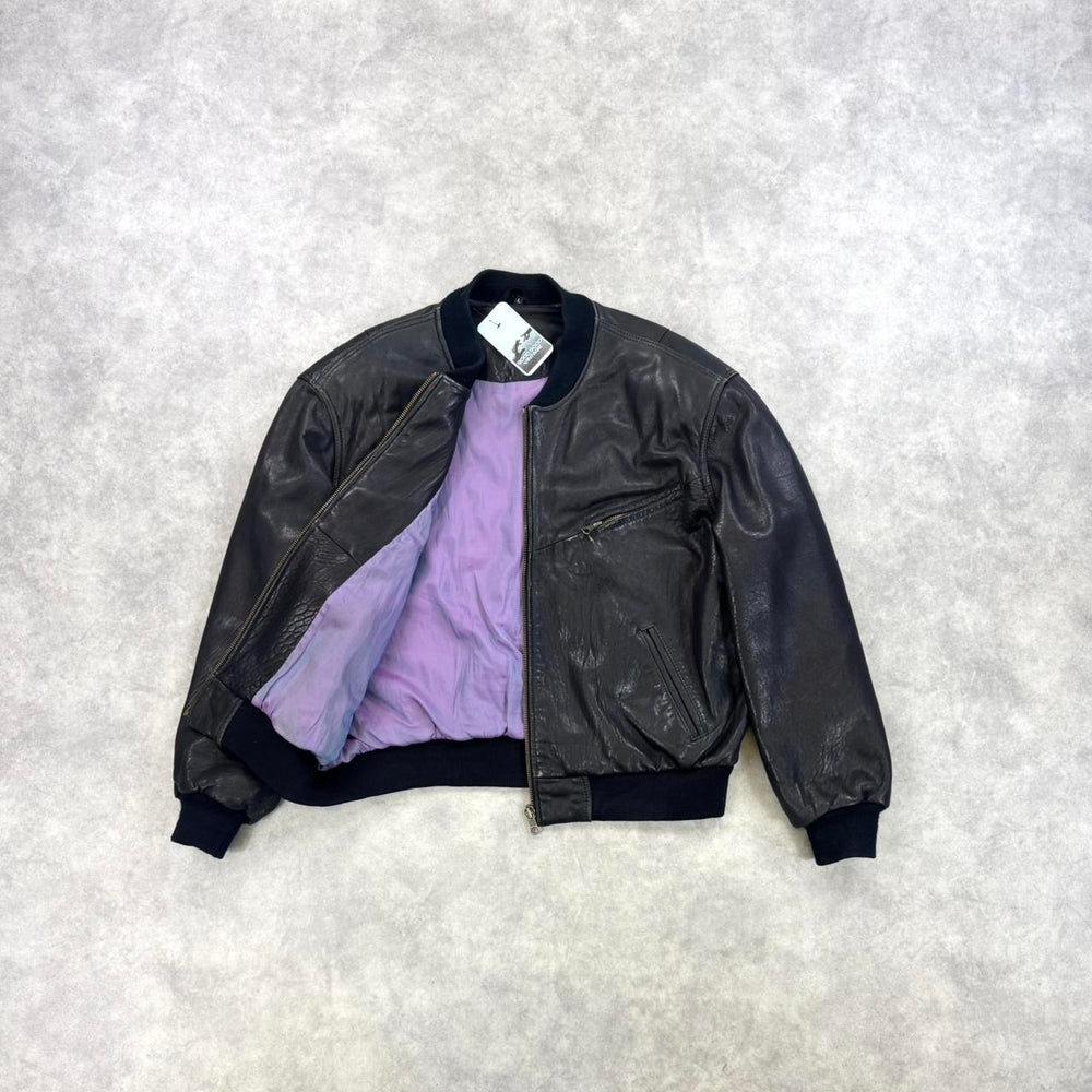 Vintage leather bomber jacket
