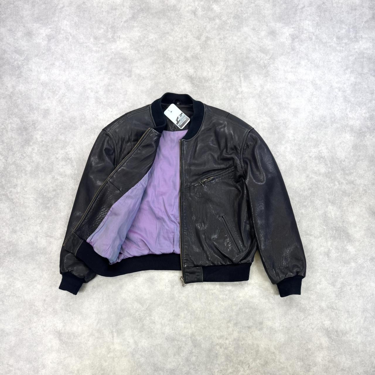 Vintage leather bomber jacket