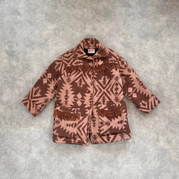 Vintage Aztec print wool coat