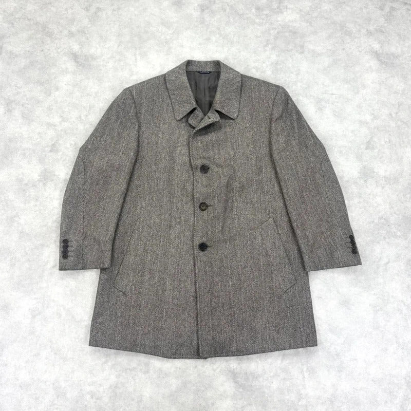 Vintage Lanvin herringbone tweed coat