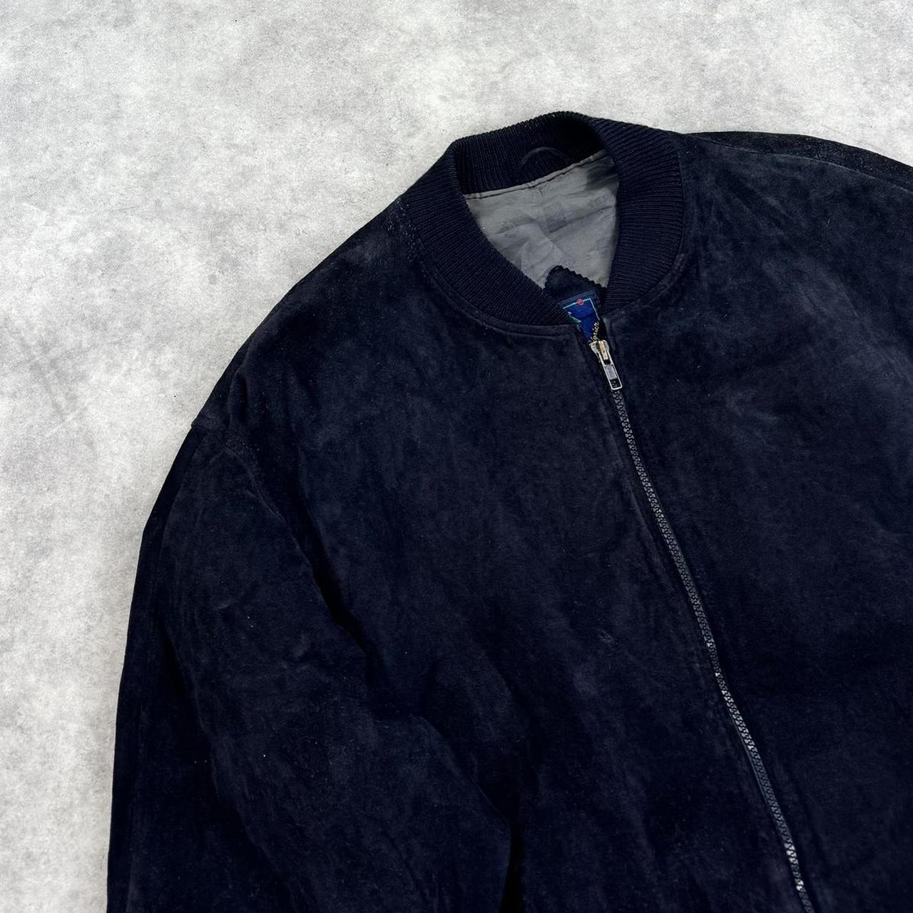 Vintage suede leather bomber jacket