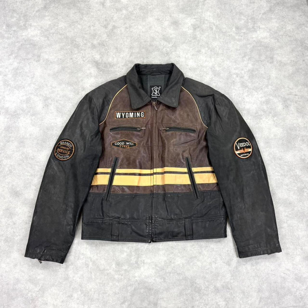 2000s leather racing jacket