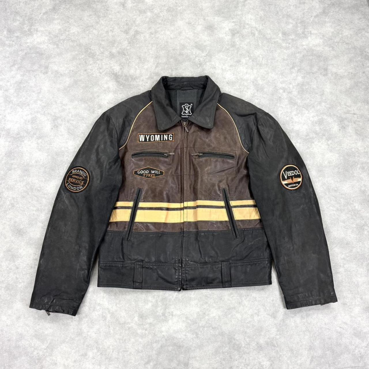 2000s leather racing jacket