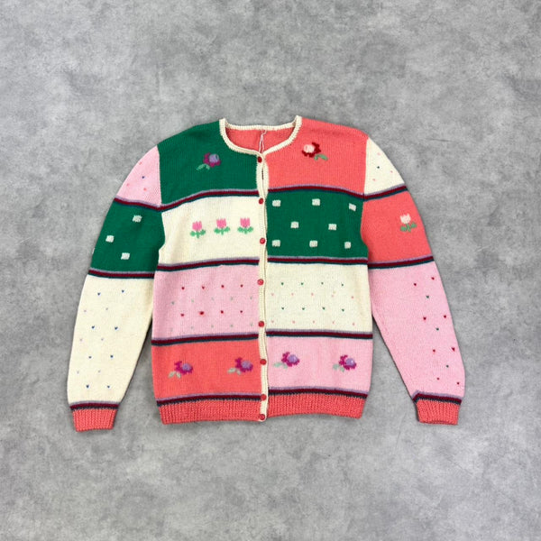 Vintage cottage core style knit cardigan