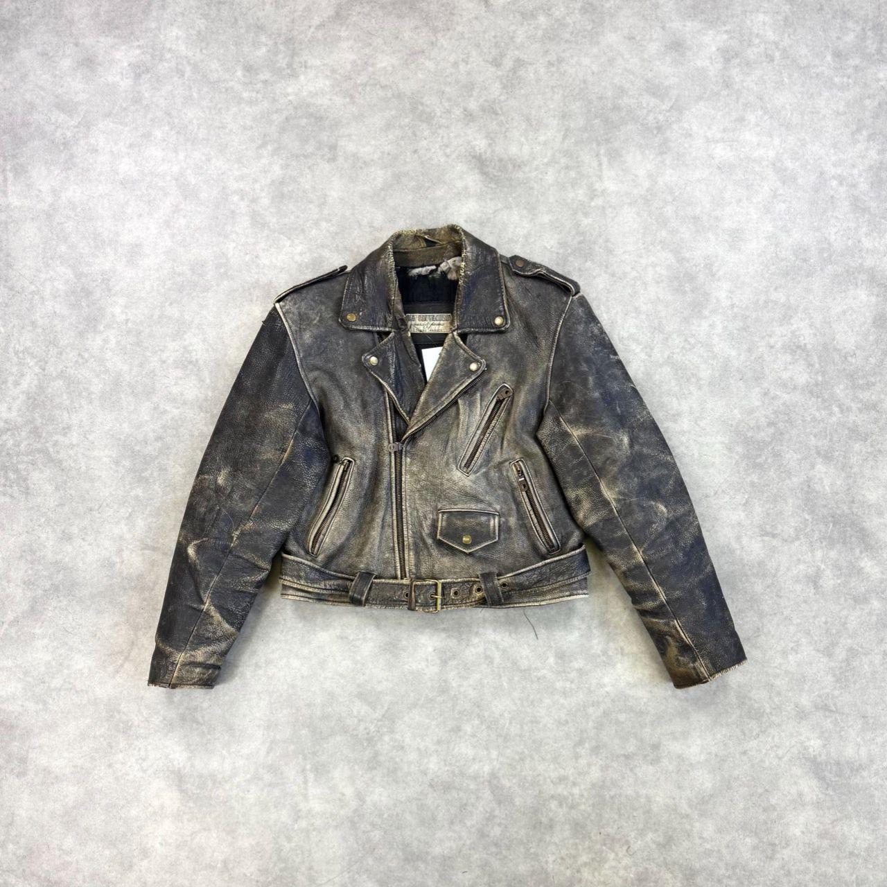 Leather Jacket Rare 1980s Distressed Biker