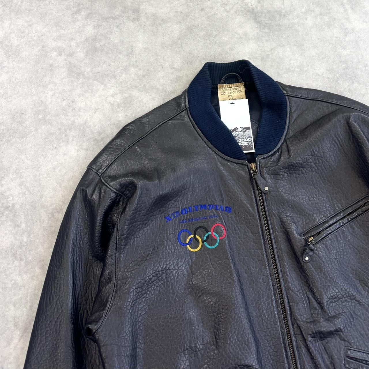 Vintage Adidas Olympics leather jacket