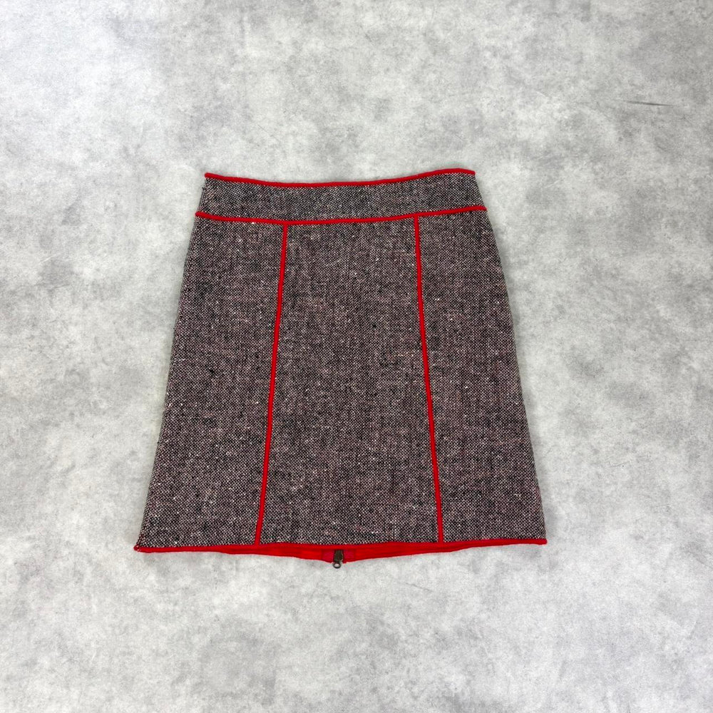 Vintage Moschino tweed zip front skirt