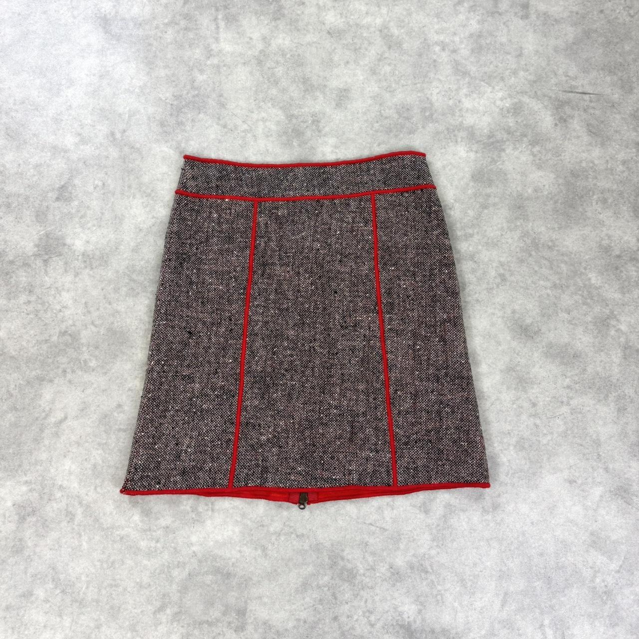 Vintage Moschino tweed zip front skirt