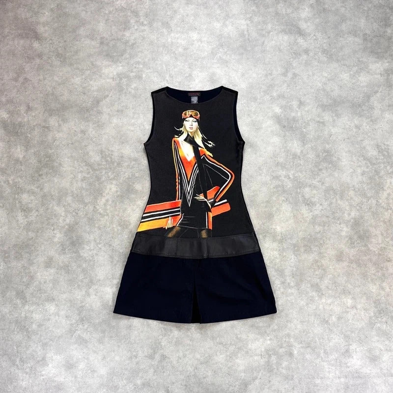 Custo Barcelona print dress 2000s