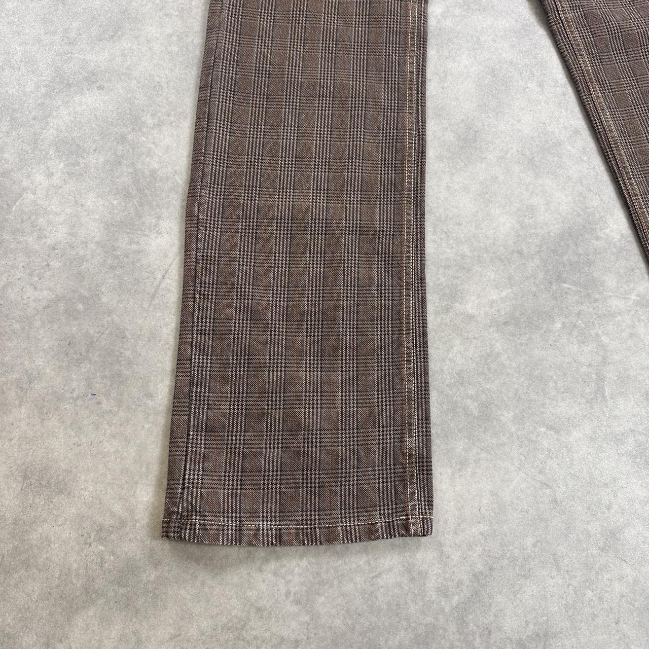 Evisu brown checkered trousers