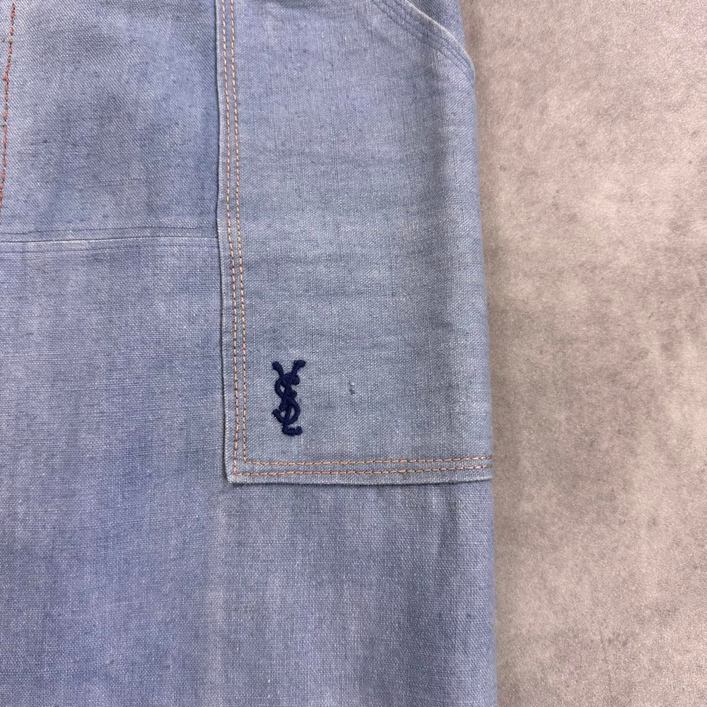 Yves Saint Laurent blue denim midi skirt