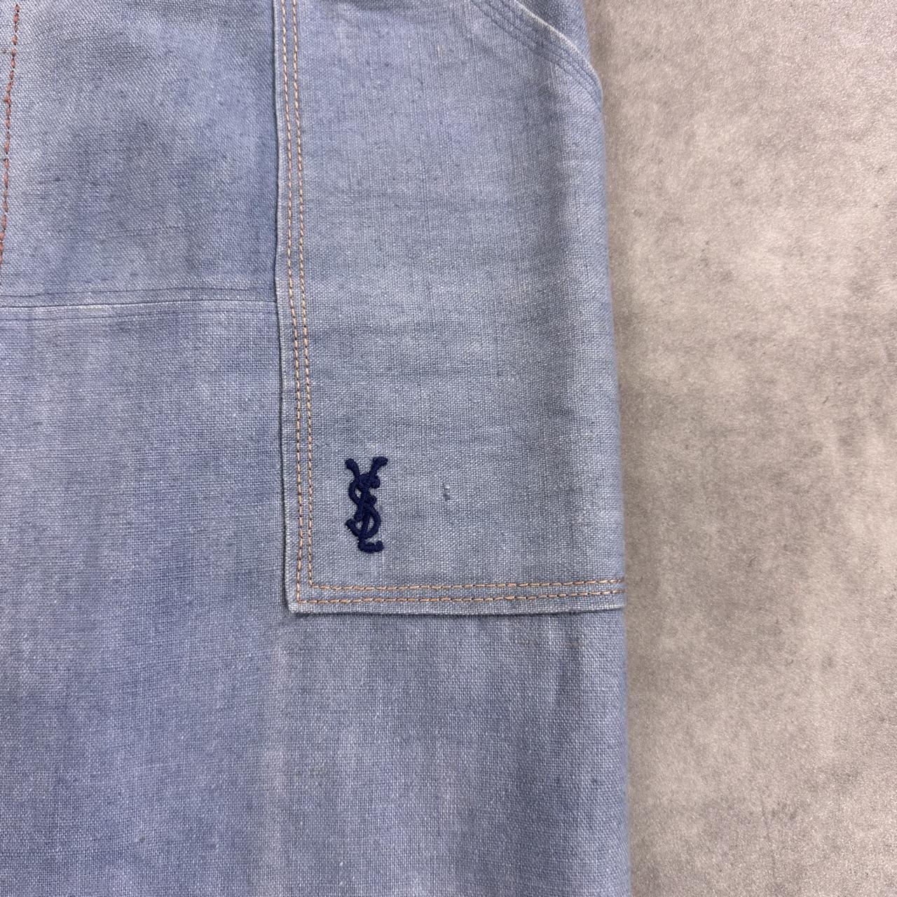 Yves Saint Laurent blue denim midi skirt