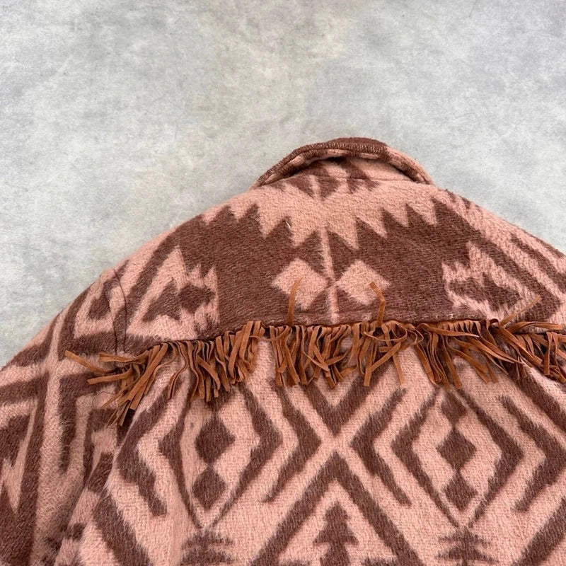 Vintage Aztec print wool coat