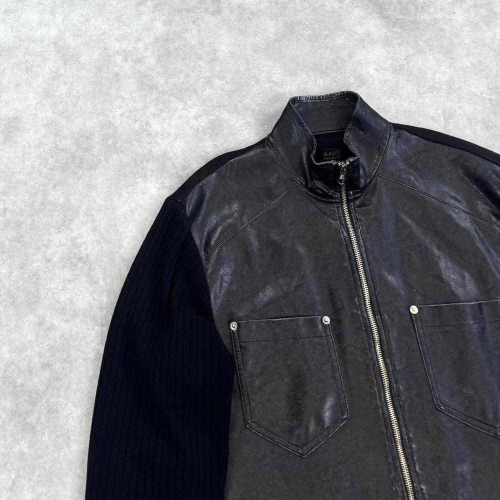 Vintage leather panel jacket