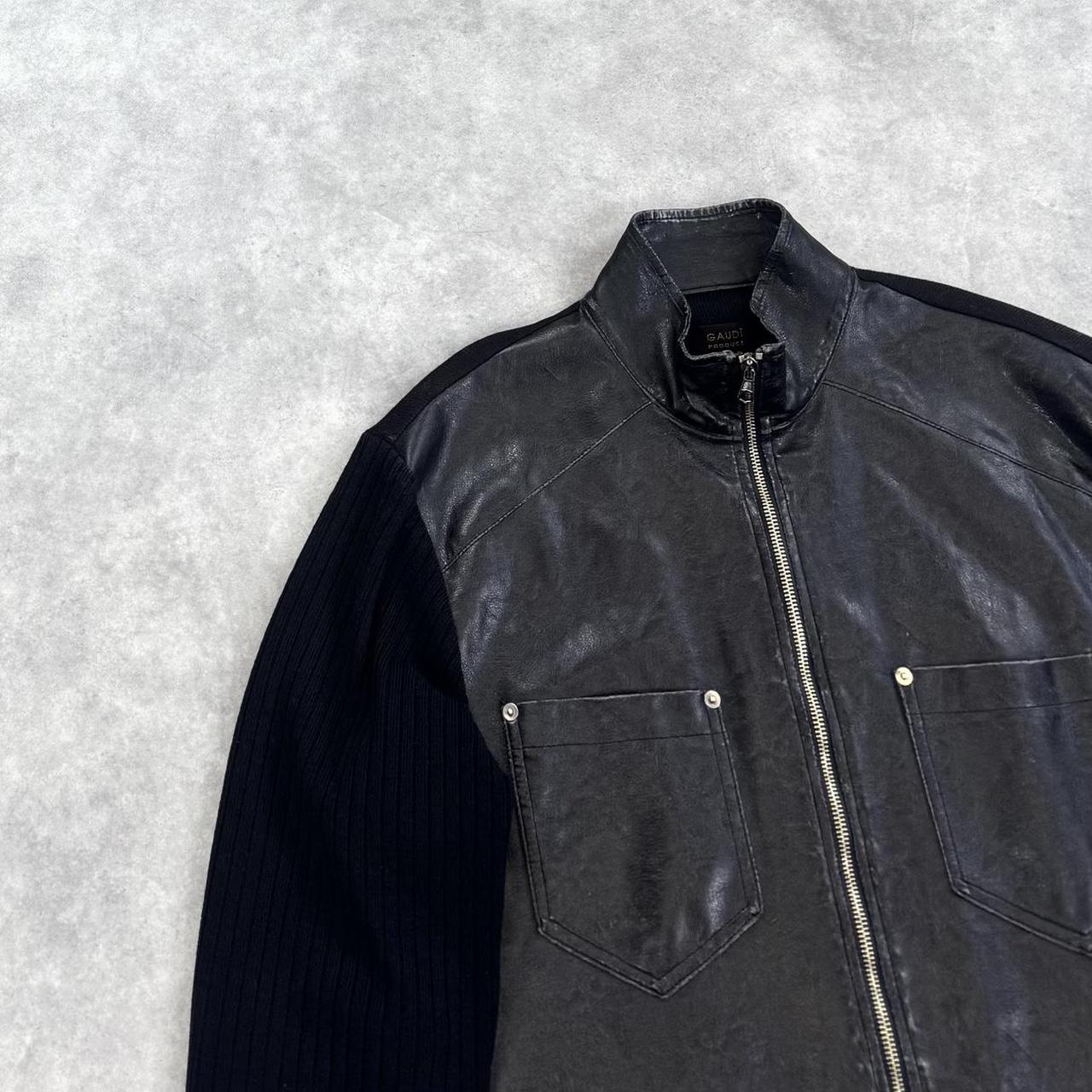 Vintage leather panel jacket