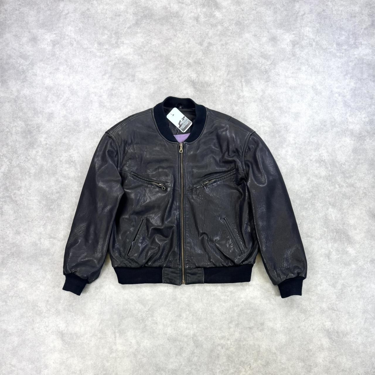 Vintage leather bomber jacket