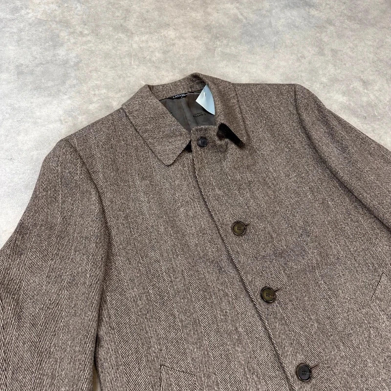 Lanvin herringbone tweed coat