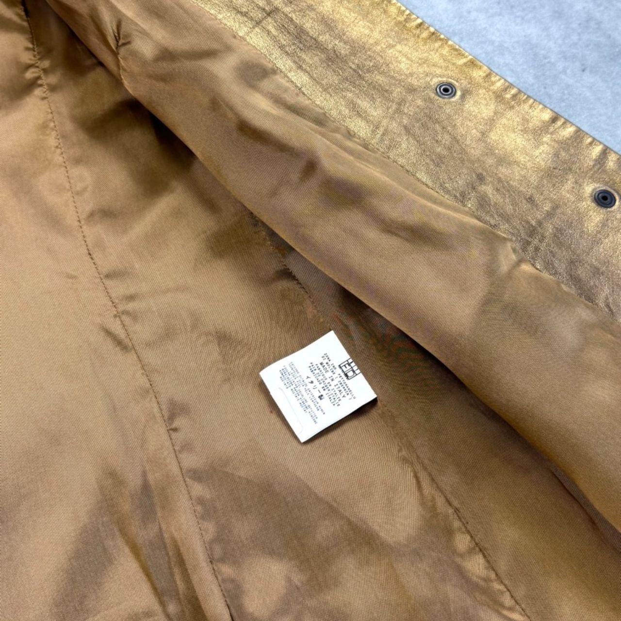 Roberto Cavalli Gold Leather Coat