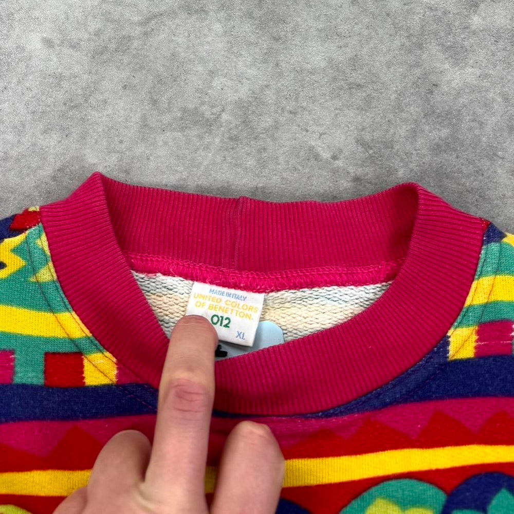 Vintage Benetton abstract print jumper