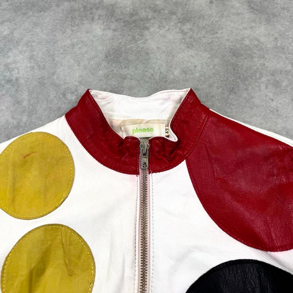 2000s polka dot leather jacket