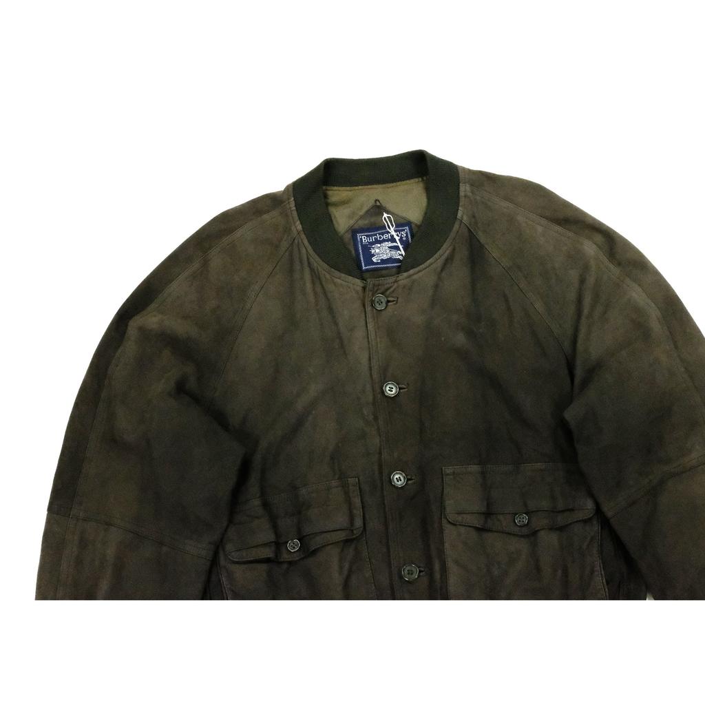 Vintage Burberry Suede Bomber Jacket