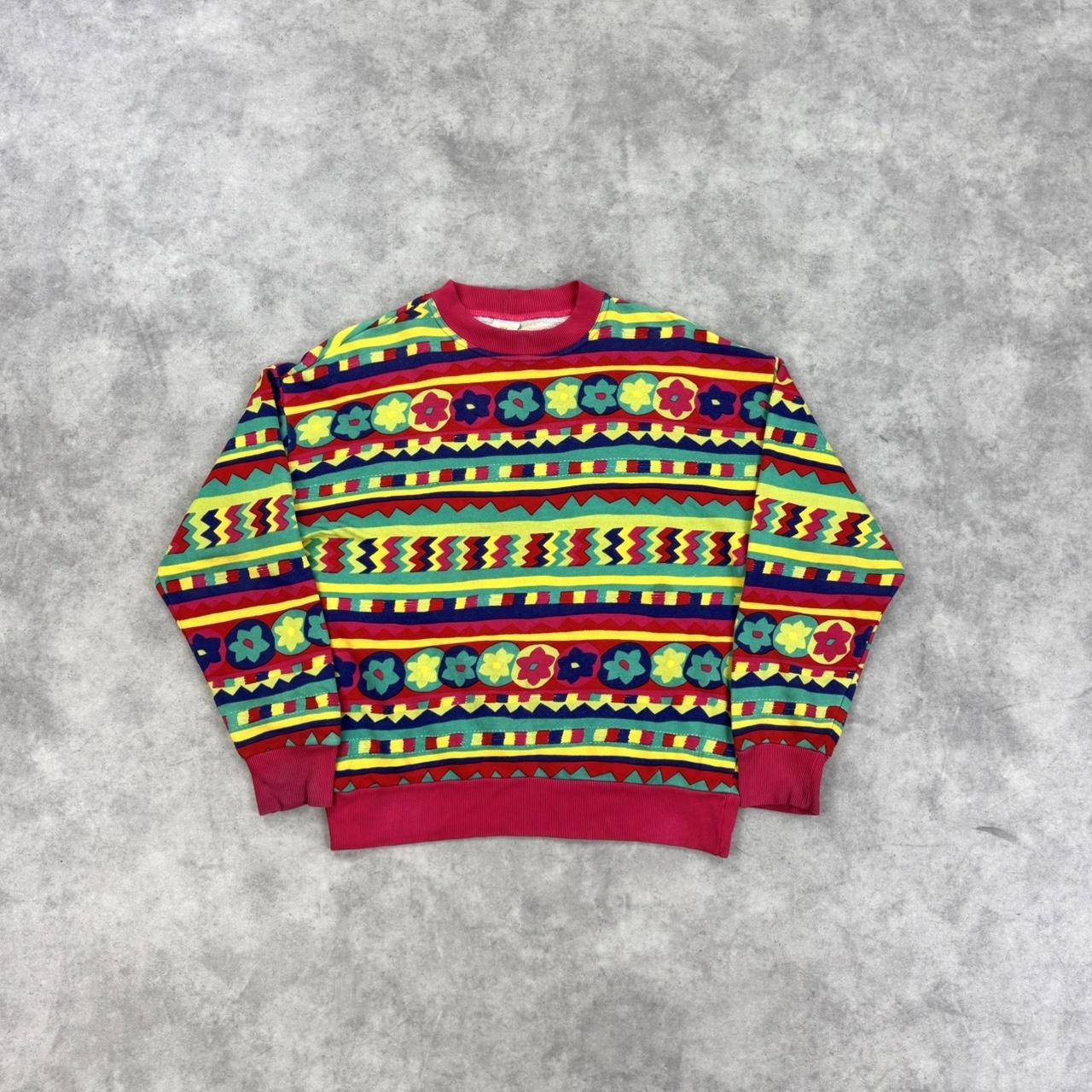 Vintage Benetton abstract print jumper
