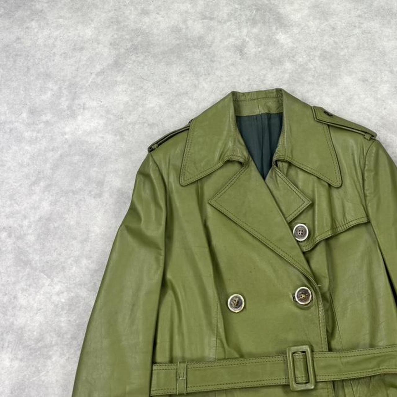 Vintage 70s leather double breasted trench coat