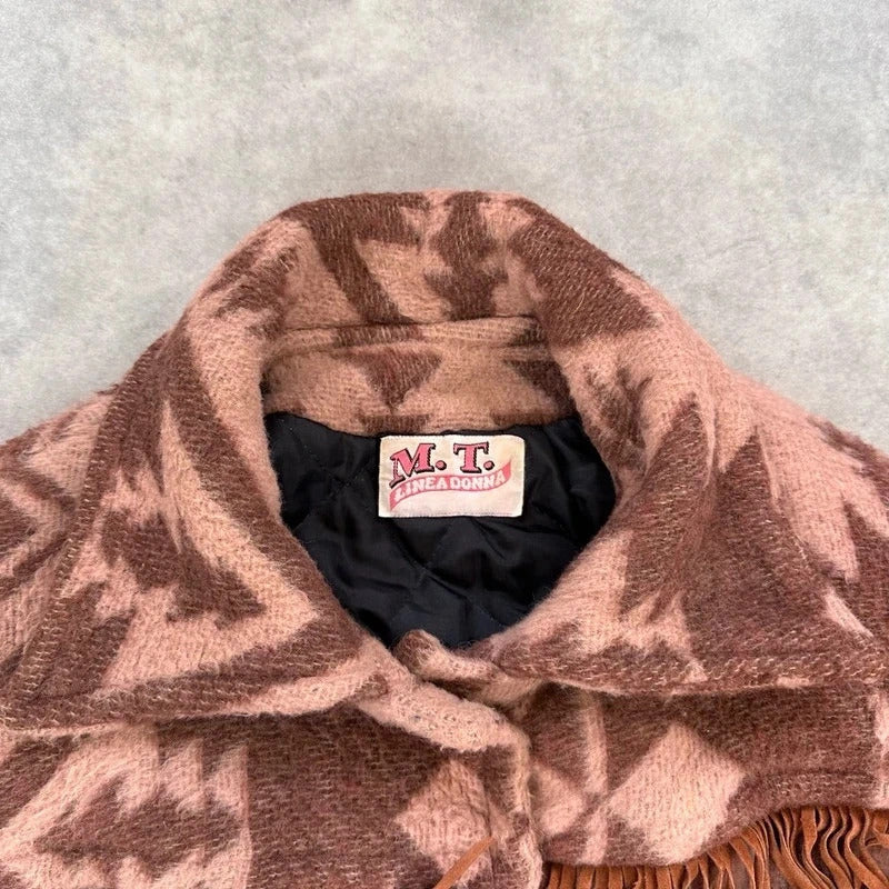 Vintage Aztec print wool coat