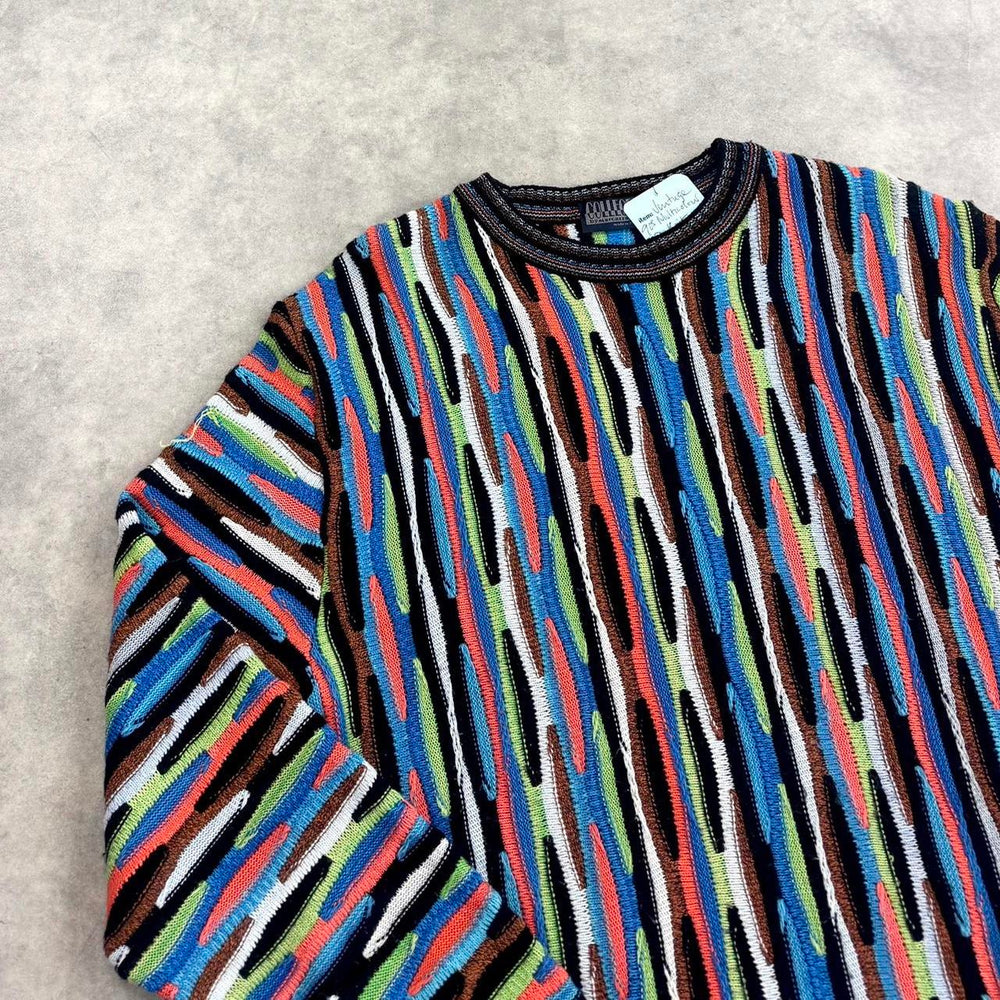 Vintage 3D abstract knit jumper