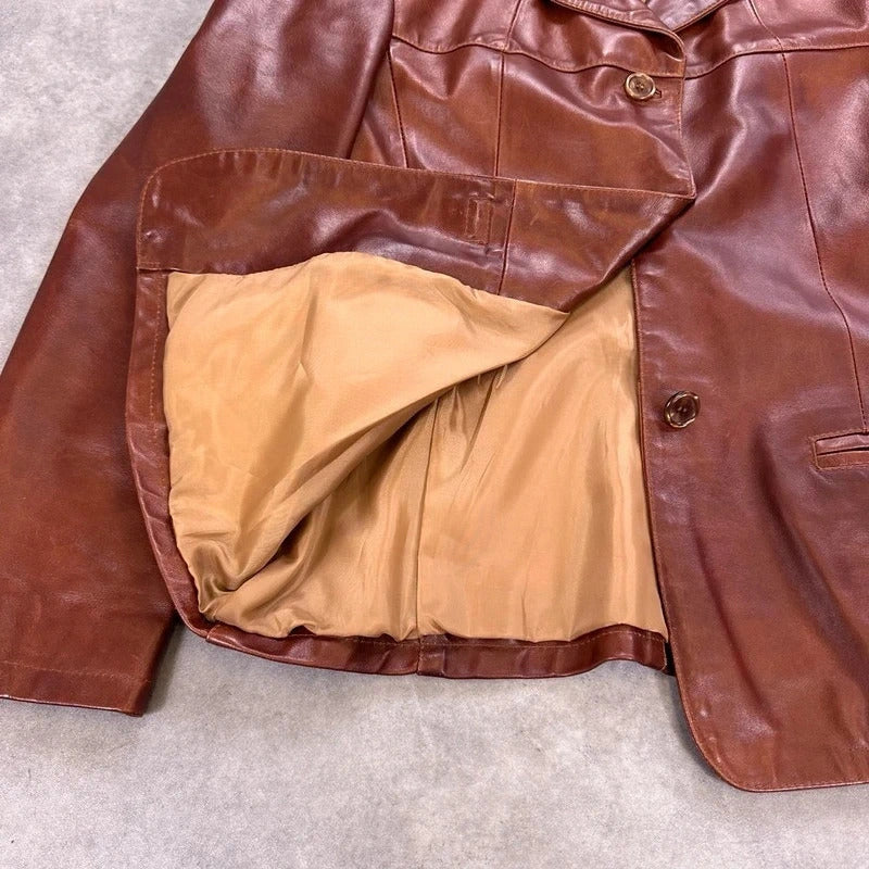 Brown leather jacket