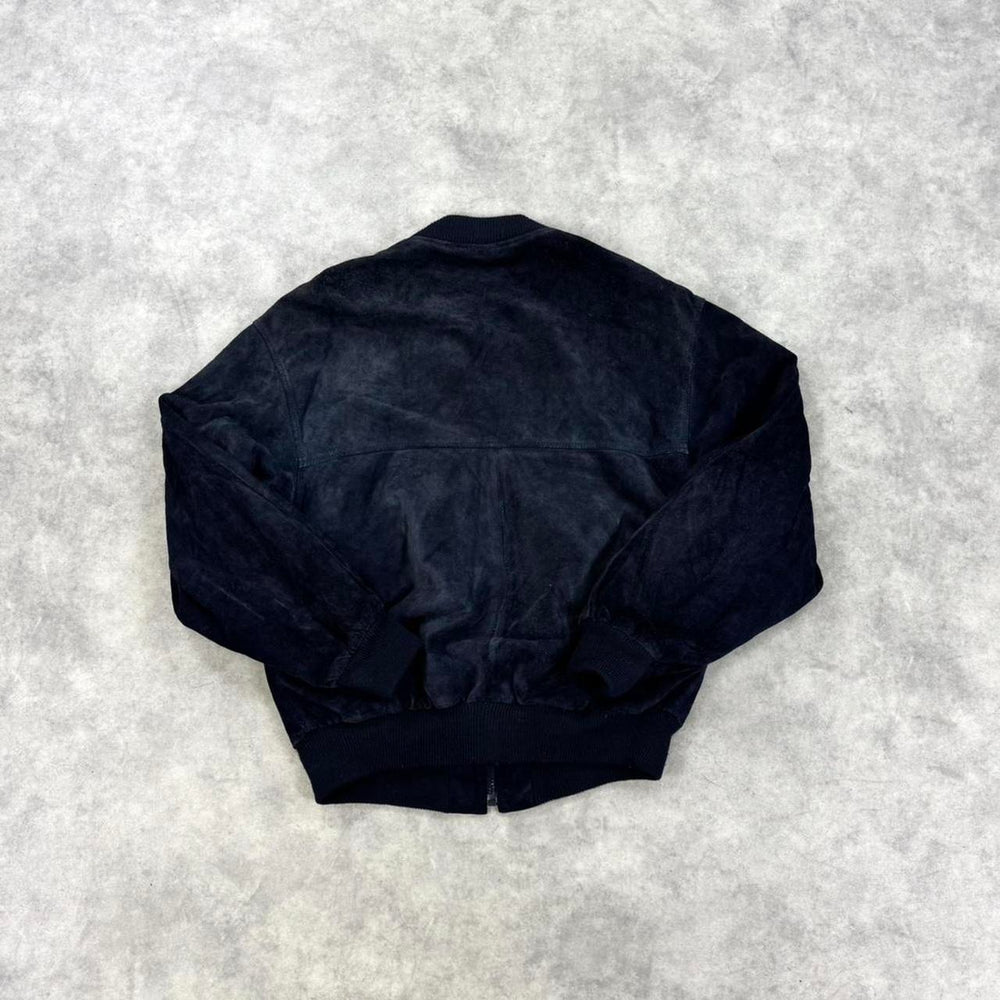 Vintage suede leather bomber jacket