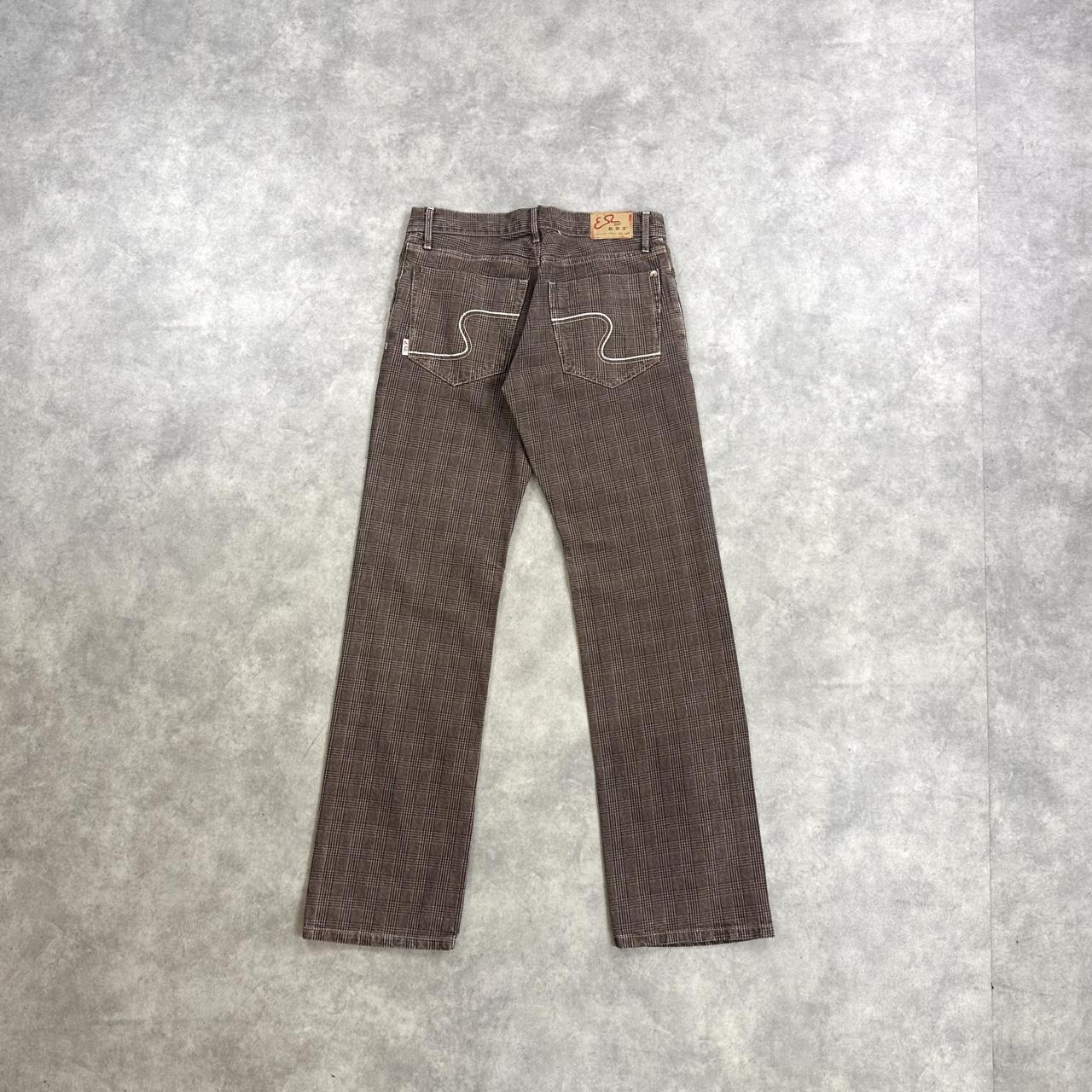 Evisu brown checkered trousers