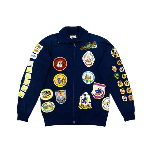 Vintage 1970s long distance marathon patch track jacket