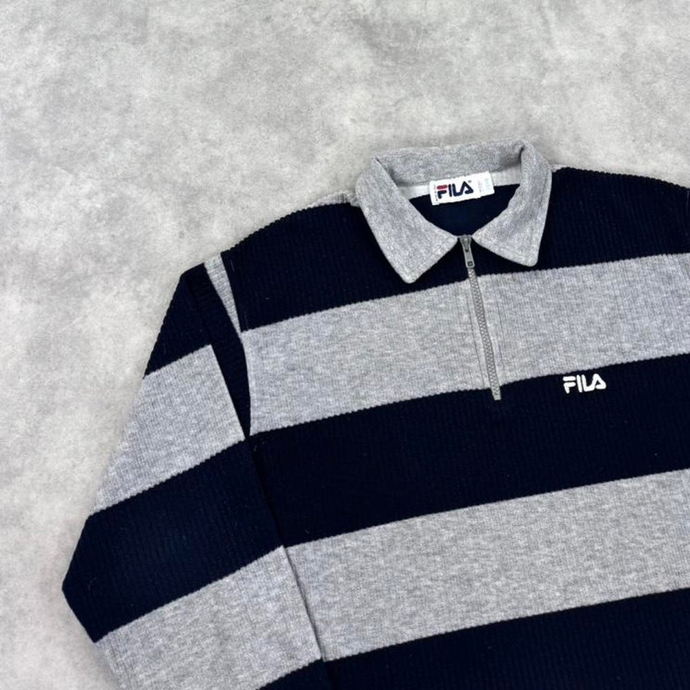 Vintage FILA striped Q zip jumper