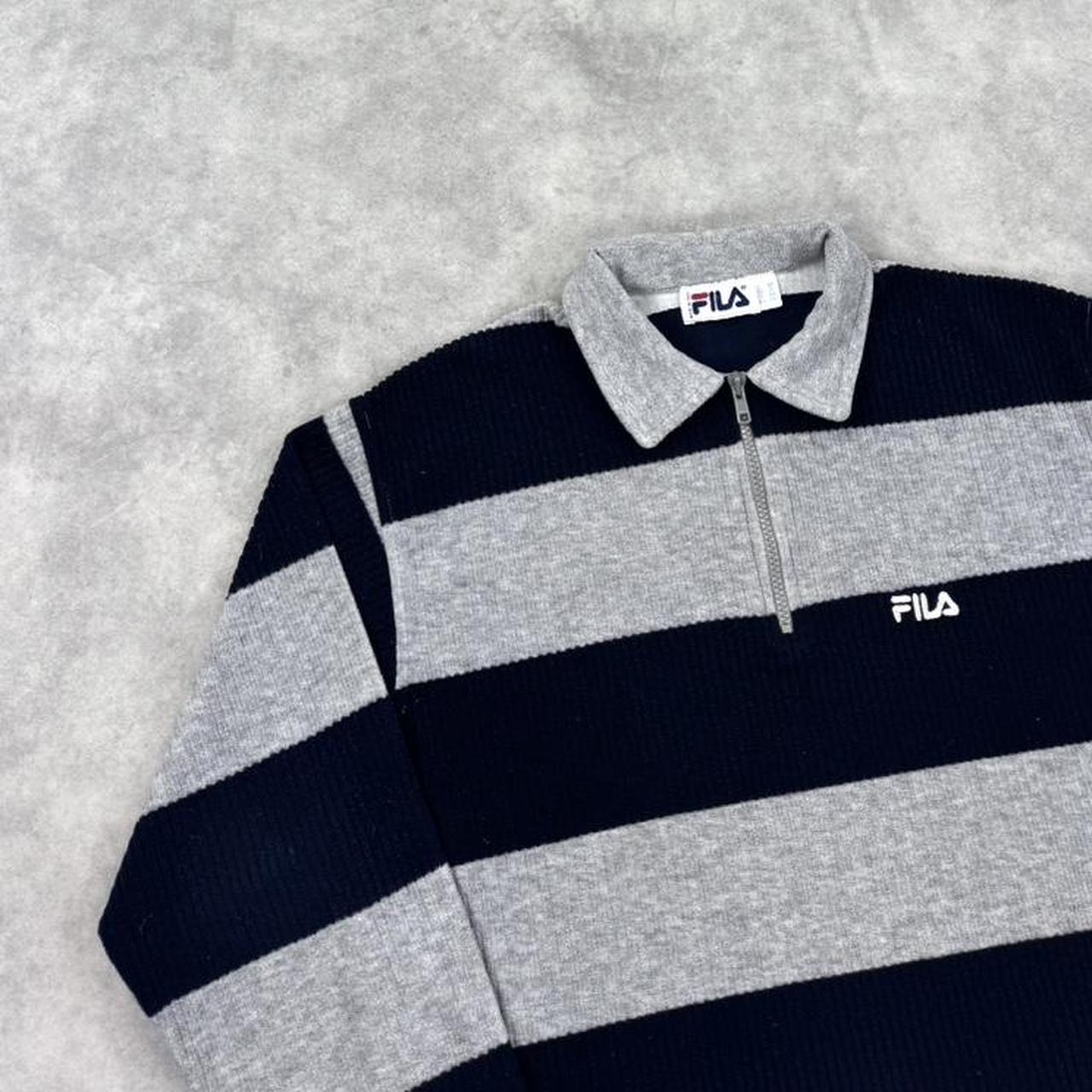 Vintage FILA striped Q zip jumper