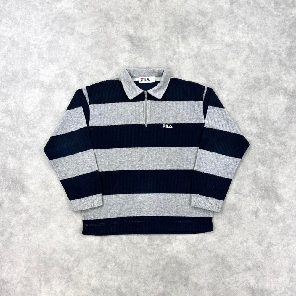 Vintage FILA striped Q zip jumper