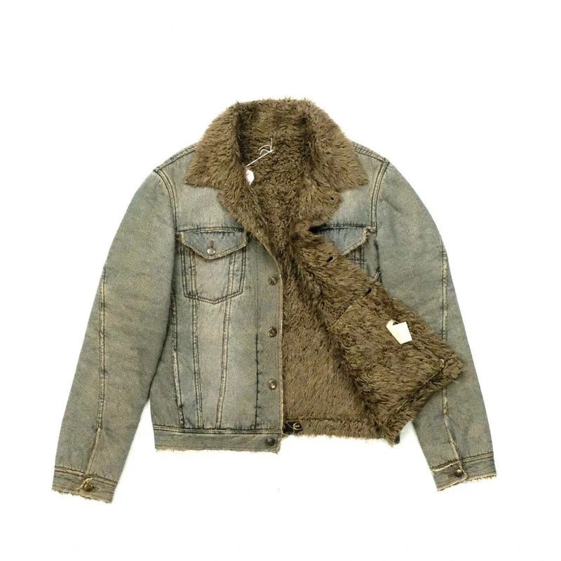 Roberto Cavalli Sherpa Denim Jacket