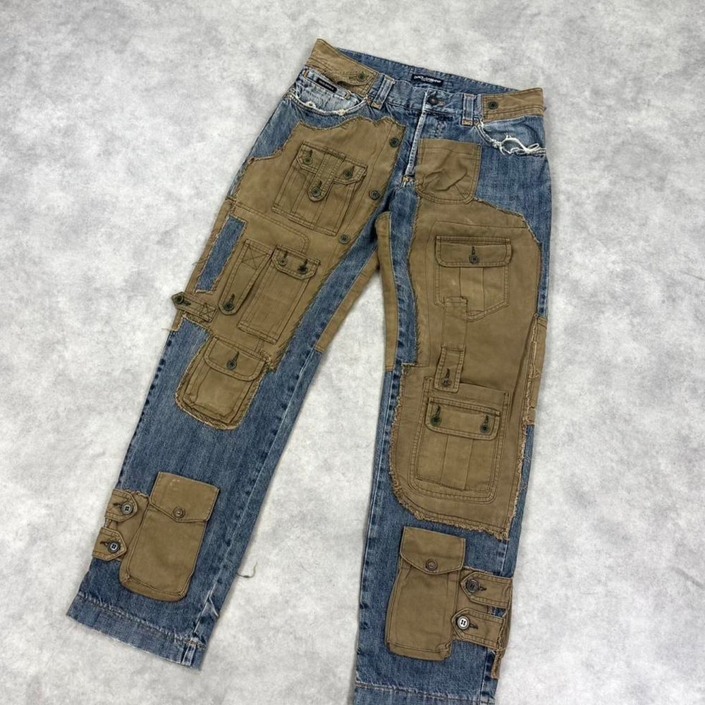 Dolce & Gabbana A/W 2005 multi pocket hybrid cargo jeans